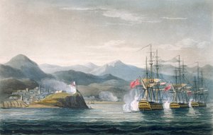 1814年4月12日、T。サザーランドがJ.ラルフの「イギリス海軍の年代学」のために刻んだ1820年（colou